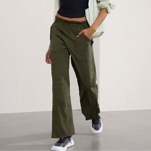 ATHLETA | Trekkie High Rise Parachute Pants in Olive Green | 4